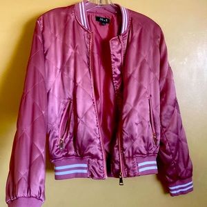 Vintage Bomber jacket pink with white trim